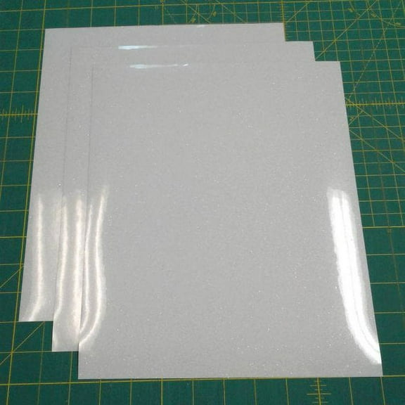 White Siser Glitter Three (3) 10"x12" Sheets of Iron-on Heat Transfer Vinyl Sheets