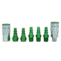 Milton MIS-307AKIT A-Style 0.25 in. NPT Green ColorFit Coupler & Plug Kit - 7 Piece