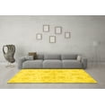 thumbnail image 3 of Ahgly Company Machine Washable Indoor Round Oriental Yellow Traditional Area Rugs, 7' Round, 3 of 4