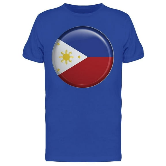 Button Flag Of Philippines Art T-Shirt Men -Image by Shutterstock, Male x-Large