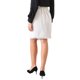 thumbnail image 3 of Falda de tweed para mujer Inspire Chic, con cintura alta elástica, decoración de botones, estilo envolvente falso, longitud a la rodilla, talla XL, blanca, 3 of 5