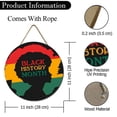 thumbnail image 7 of Ymaotrade Wood Black History Month Wooden Sing Decorations for Porch Front Door Kente Black History Sign Wooden Hanging Round Farmhouse Decor for Home Outdoor Indoor, Rustic Housewarming Gift 11", 7 of 7