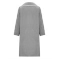 thumbnail image 4 of Ahabrexf Jackets for Women, Solid Color Double Sided Wool Blend Lapel Long Coat Loose Windbreaker, 4 of 7