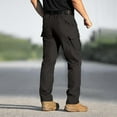 thumbnail image 4 of Havenx Men's Fleece Lined Cargo Pants Ripstop Water Repellent Trousers Elastic Waistband Stretch Overalls Pant Multi Pockets Construction Fleece Lined Lightweight Casual Relaxed Fit Dress,Black XL, 4 of 6