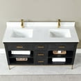 thumbnail image 5 of Kesia 60" Double Bathroom Vanity Set in Black Oak with Aosta White Composite Stone Countertop without Mirror, 5 of 8