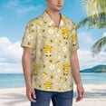 thumbnail image 3 of Fuzoiu Cute Bee Gnome 2 Print Hawaiian Shirt for Men, Summer Beach Casual Short Sleeve Button Down Shirts, Men’s Beach Summer Shirts with Pocket,Medium, 3 of 7