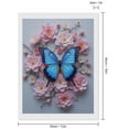 thumbnail image 2 of Diamond Art Kits for Adults, Blue Butterfly Pink Blossoms Art 5D Diamond Painting Kits for Adults Beginners, DIY Full Drill Diamond Painting, Gem Art and Crafts 12x16, 2 of 7