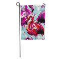 thumbnail image 1 of JSDART Pattern Flamingos Drawing Bright Watercolor Stain Multicolored Paint Summer Tropical Pink Birds Garden Flag Decorative Flag House Banner 28x40 inch, 1 of 2