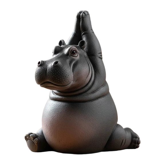Leutsin Yoga Hippo Figurine - Meditation Hippopotamus Statue Multi-Purpose Creative Animal Yoga Ornament Wear Resist Serene Resin Hippo Figurine Zen Meditation Gifts Desk Accessories