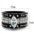 thumbnail image 4 of HIS HERS 4 PC BLACK STAINLESS STEEL & TITANIUM WEDDING ENGAGEMENT RING Band SET Size Women's 05 Men's 08, 4 of 4