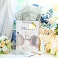 13" Large Gift Bag with Greeting Card and Tissue Paper for Wedding