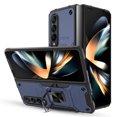 thumbnail image 4 of Elegant Choise Phone Case for Samsung Galaxy Z Fold 4 Shockproof Heavy Duty Protective Cover with Ring Stand, Blue, 4 of 11