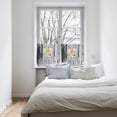 thumbnail image 4 of Flower Tier Curtains 27.5x24inch - 2 Panels Rod Pocket Valance Curtains Half Window Curtain Tiers for Bathroom Kitchen Cabinet Rod Pocket, Daisies in Bottle with Bubbles, 4 of 5