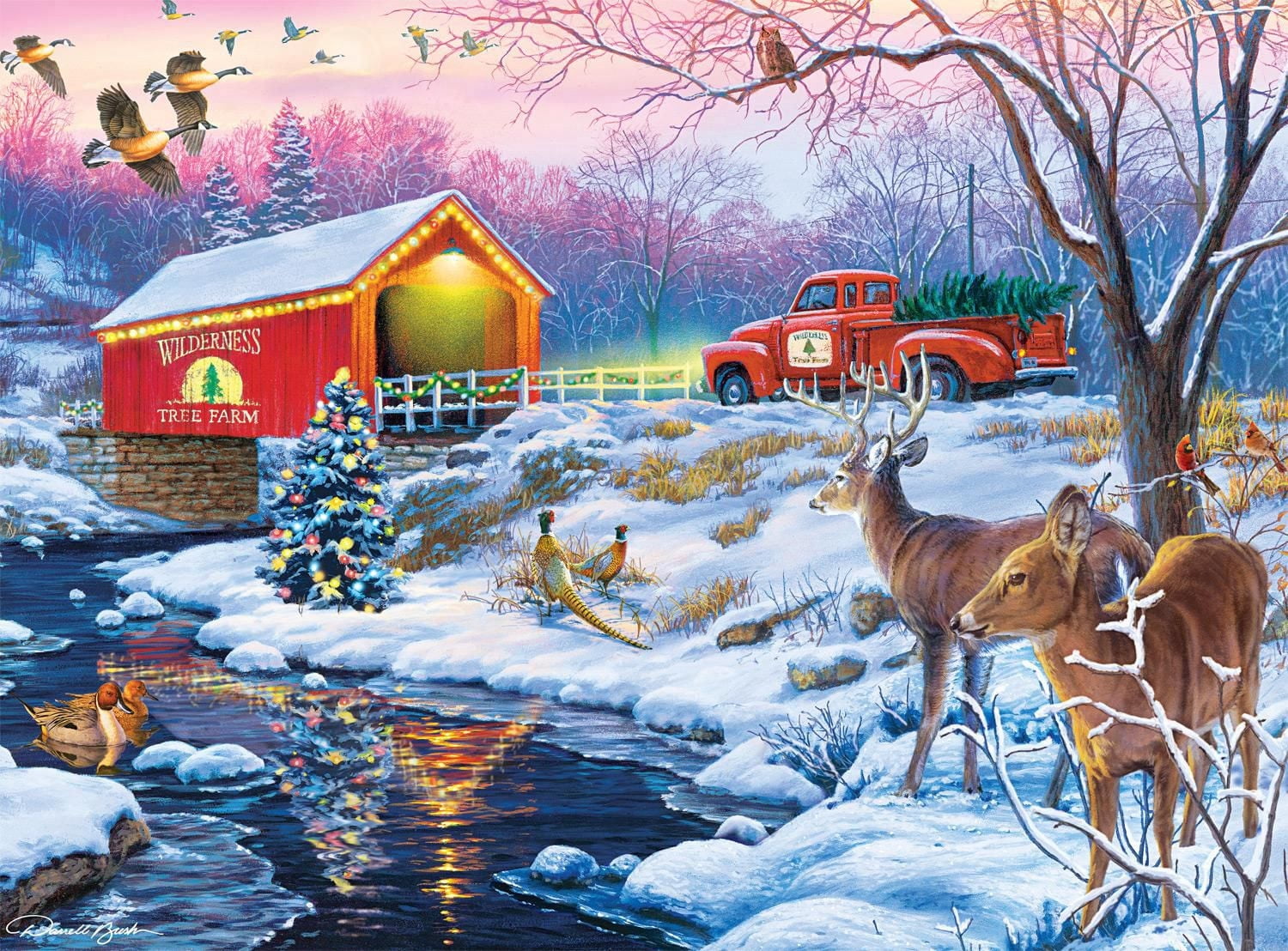 Buffalo Games - Darrell Bush - Christmas in the Country - 1000 Piece Jigsaw Puzzle