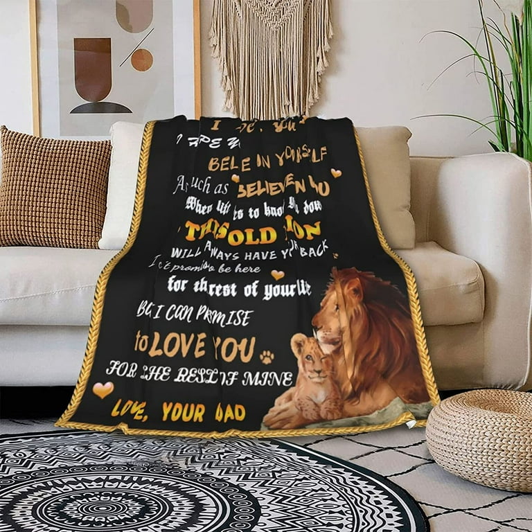 To My Son Blanket from Mom Love Letter Lion Son Gifts Soft Cozy Personalized Flannel Throw Blankets Fits Couch 50 x60 Walmart