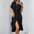 thumbnail image 3 of New summer shirt dress with pockets, simple solid color dress, 3 of 5
