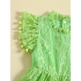thumbnail image 5 of Bagilaanoe Toddler Baby Girl Summer Dress Short Sleeve A-line Princess Dresses 12M 18M 24M 3T 4T 5T Kids Flower Lace Floral Casual Swing Dresses, 5 of 8