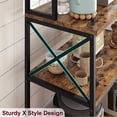 thumbnail image 2 of Kitchen Bakers Rack, 5-Tier Microwave Oven Stand with Large Storage Shelf and 6 Hooks for Spice, Pots Organizer, Rustic Brown, 2 of 7