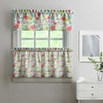 thumbnail image 2 of Kitchen Curtains and Valance Set 24 Inch Tier Pioneer Colorful Floral Curtains Small Drapes for Cafe Living Room Bathroom Farmhouse 3 Pieces Set Rod Pocket, 2 of 6