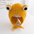 thumbnail image 2 of Cozy Knitted Frog Eye Beanie Hat for Autumn and Winter, Adjustable Warm Outdoor Cap, 2 of 6