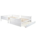 thumbnail image 3 of Bellemave Full Over Full Bunk Bed with Twin Trundle, Platform Wood Captain's Bed with Ladder & Full Length Guardrails, Can be Convertible to 2 Full Beds, Three Beds for Teens, Adults, White, 3 of 8