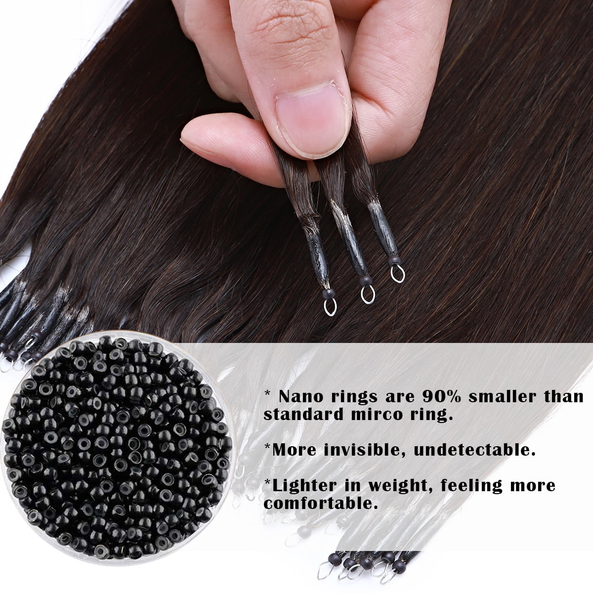1000Pcs Nano Micro Links Rings Hair Extensions Beads Nano Copper Rings For  Human Hair Extension 2.5*1.5*2Mm Nano Hair Ring Beads
