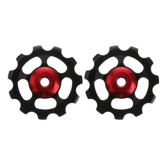 HEMOTON 2 Pcs Idler Pulley Rear Guide Wheel Teeth Rear Derailleur 4.40X4.40X0.50CM Black