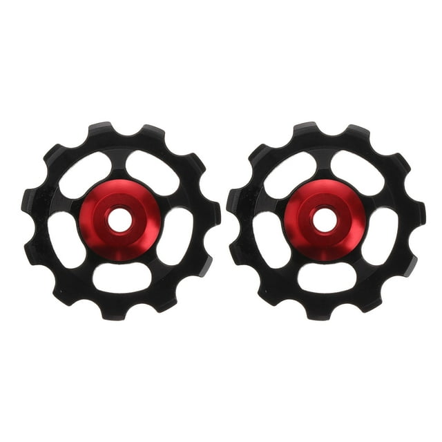 2Pcs Aluminum Alloy Bike Wheel Rear Derailleur Pulley 11T for (Black)