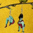 thumbnail image 3 of Halloween Green Monster Stump Design Asymmetric Dangle Earrings Retro Cartoon Style Ghost Festival Ear Jewelry, 3 of 5