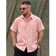 thumbnail image 3 of COOFANDY Men's Cuban Guayabera Shirt Short Sleeve Button Down Shirts Casual Summer Beach Linen Shirts, 3 of 6