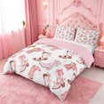 thumbnail image 2 of meiyoeat Western Cowgirls Boots Bedding For Girls,Pink Coquette Bow Duvet Cover Full For Kids,Pink Reversible,3pcs(No Comforter), 2 of 6