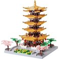 thumbnail image 2 of Juego de bloques de construcción, esgrimos, arquitectura china, torre de grúa amarilla, 2200 piezas, 2 of 8