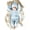 Blue, variant on Newborn Baby Boy Girl Leisure Clothes Outfits Embroidery Long Sleeve Romper Bodysuit Baby Shower Coming Home Outfit Tops+Pants+Hat