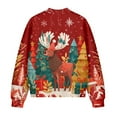 thumbnail image 5 of DISNIMO Christmas Tree Printed Jackets for Women Elk Printed Sweatshirts Long Sleeve Outerwear Jacket V Neck Sweatshirts for Fall Winter, 4XL, 5 of 7