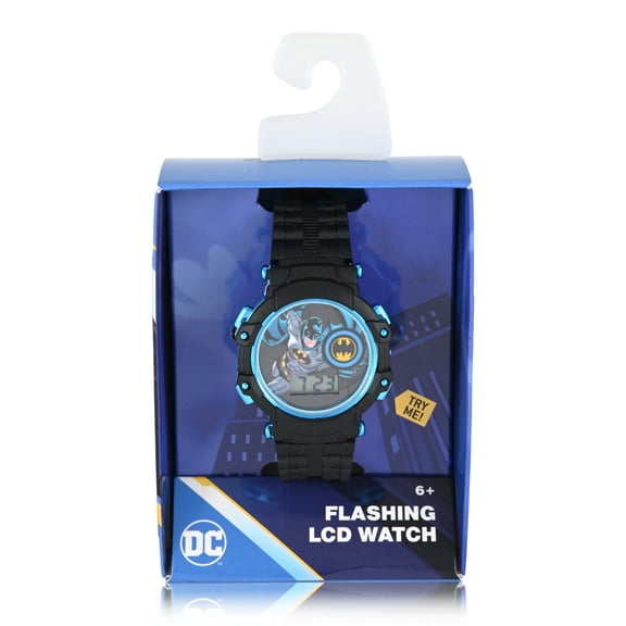 DC Comics Batman Unisex Childrens Black Strap LCD Watch, BAT70269WM