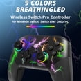 thumbnail image 2 of Mando inalámbrico compatible con Switch/Lite/OLED/PC/iOS/Android, mando programable con RGB brillante, activación mediante emparejamiento con una sola tecla, función de vibración turbo, 2 of 9