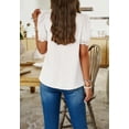 thumbnail image 5 of Pleated Detail Puff Sleeve Blouse, White, Medium, 5 of 5