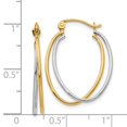 thumbnail image 3 of 14K Two-Tone Gold Earring Hoop Women'S 15 mm 3 Two Tone Earrings, 3 of 3