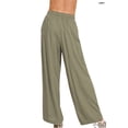 thumbnail image 3 of Zenana Women’s Linen Drawstring Wide-Leg Lightweight Pants, 3 of 7