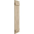 thumbnail image 4 of Ekena Millwork 11"W x 28"H Rustic Two Board Joined Board-n-Batten Pecky Cypress Faux Wood Shutters (Per Pair), Primed Tan, 4 of 12