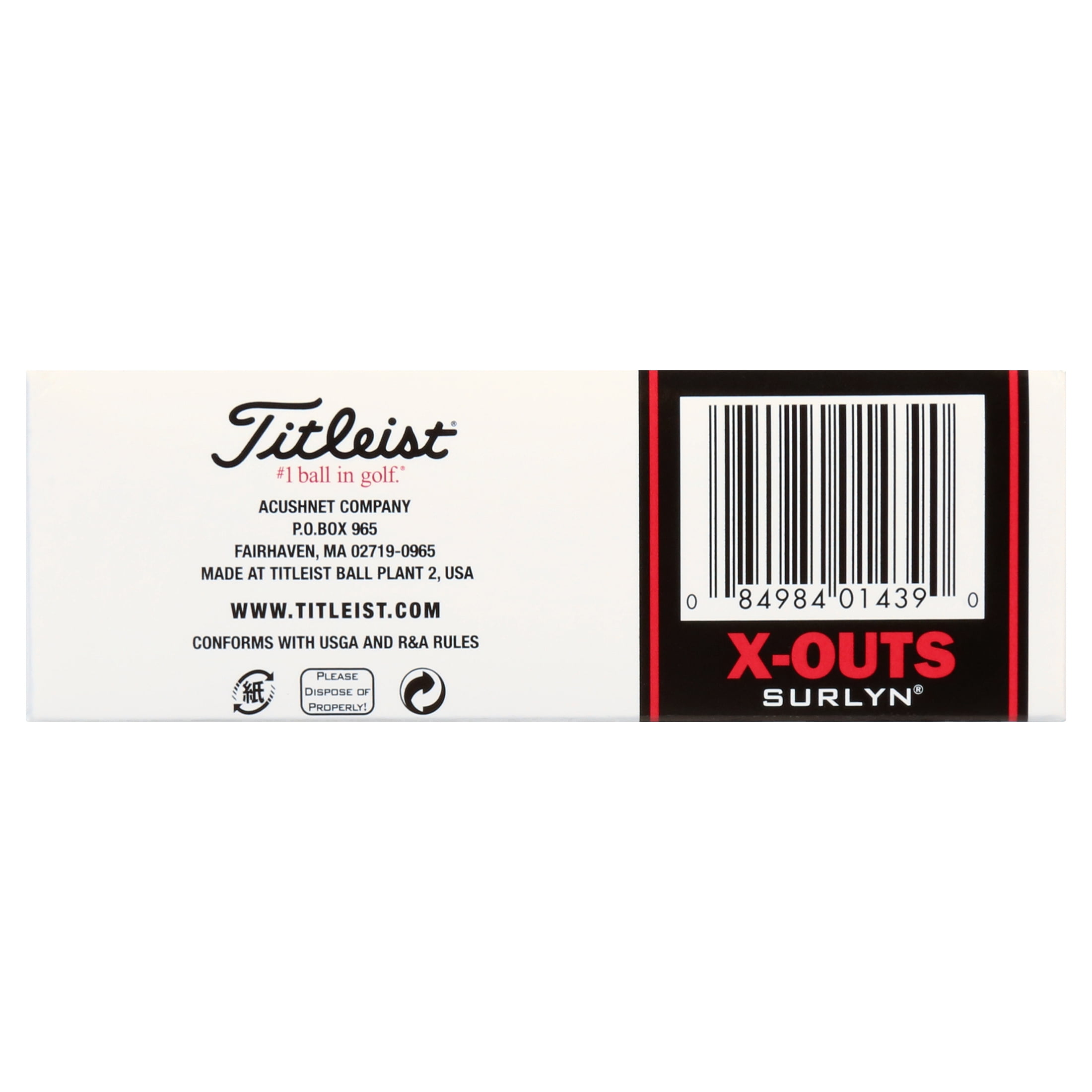Titleist X-Outs Golf Balls, 12 Pack