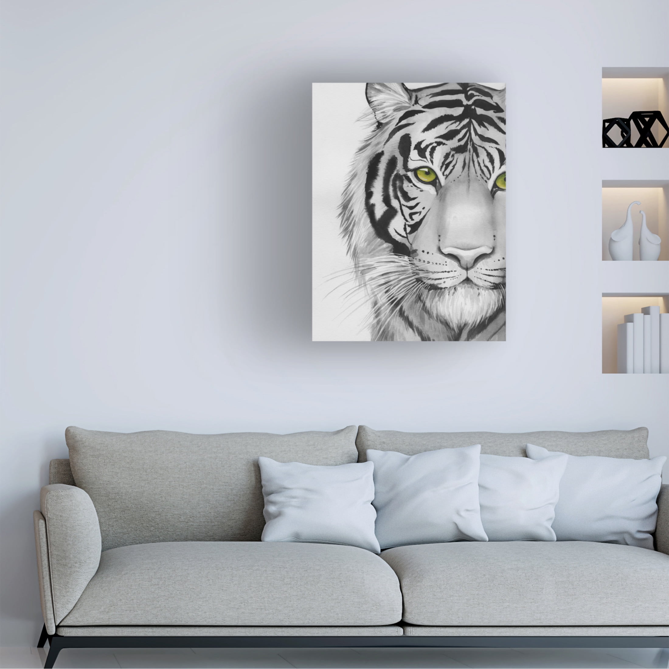 Trademark Fine Art Grace Popp Snow Tigre II Canvas Wall Art