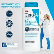 CeraVe Hydrating Anti-Dandruff 2in1 Shampoo & Conditioner for Flakey Itchy Scalp, 12 fl oz