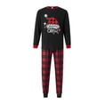 thumbnail image 4 of Christmas Family Matching Pajamas Set Santa Hat Letter Print Tops+Plaid Pants Xmas Holiday Pjs Sleepwear Loungwear Jammies, 4 of 7