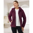 thumbnail image 7 of Pioneer Camp Women's Fuzzy Fleece Jacket Full Zip Up Lightweight Warm Soft Fleece Coat with hood for Spring Fall Winter, 7 of 7