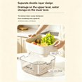 thumbnail image 4 of Double-Layer Plastic Colander, Large Capacity Food Strainer, Fruits Vegetables Washing Draining Basket, Detachable and Stackable Multi-Layer Strainer Bowl, Easy to Clean for Kitchen, 1Pc,Brown, 4 of 8