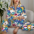 thumbnail image 6 of Rateoe tractor and garden Pattern Womens Pajamas Set Long Sleeve Sleepwear Button Down Nightwear Soft Cotton Pj Lounge Sets-Large, 6 of 7