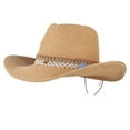 thumbnail image 3 of Uqiangy Cowboy Hats for Men Western Straw Cowboy Hats for Men Mens Straw Cowboy Hat Large Cowboy Hat Brown Cowboy Hat Straw Cowgirl Hat Mens Cowboy Hat Khaki, 3 of 9