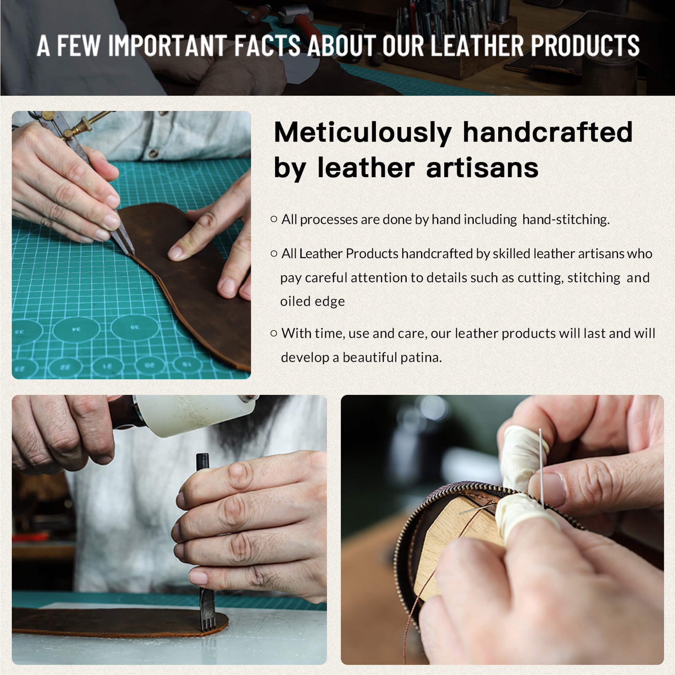 Contact's Full Grain Leather Empty Manicure Set Case, Travel Nail Clipper Pouch for Men, Personal Care Tools Pouch By Handmade (Case Only)