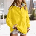 thumbnail image 2 of ManxiVoo Oversized Button Down Neck Pullover Sweatshirt for Women Long Sleeve Casual Comfortable Daily Wear Tops XXL Size Yellow, 2 of 9